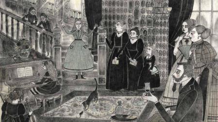 Una de las ilustraciones de Desdichas de una familia victoriana
