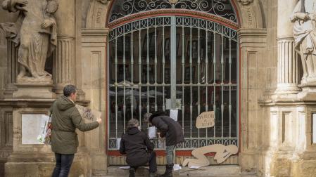 Acción para concienciar sobre la situación de las personas sin hogar en Pamplona