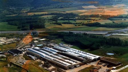 Vista aérea de las instalaciones de INASA en Irurtzun en 1997