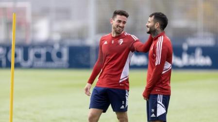 Kike Barja y Rubén García, este jueves en Tajonar