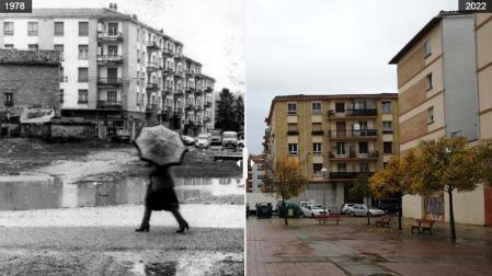 Comparativa de la calle Uztárroz entre 1978 y 2022