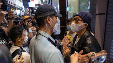 Incidentes en Hong Kong (China), durante una protesta contra la política de Covid 0 del Gobierno de Pekín