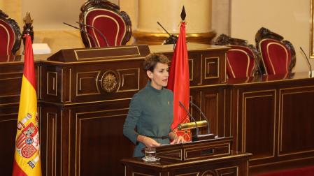 María Chivite durante el 40 aniversario del Amejoramiento en Madrid
