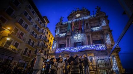 Fotos del encendido de las luces de Navidad en Pamplona