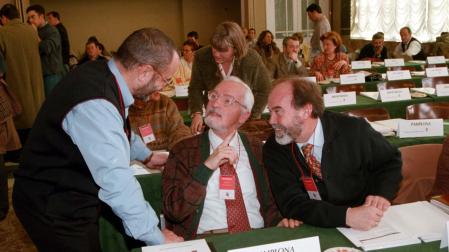 José Luis Castejón, Federico Tajadura y Joaquín Pascal, en diciembre de 1997.