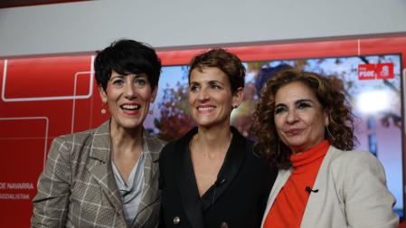 La ministra de Hacienda y Función Pública, María Jesús Montero, durante la presentación de la candidatura de Elma Saiz a la Alcaldía de Pamplona por el PSN en Pamplona