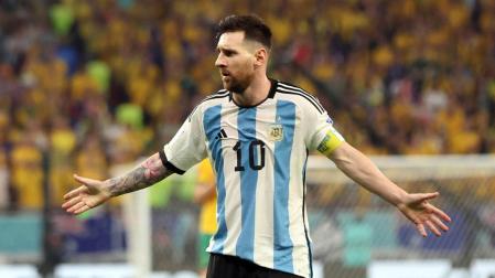 Lionel Messi, en el partido de octavos que enfrentó a Argentina contra AustraliaArgentina's Lionel Messi reacts REUTERS/Pedro Nunes