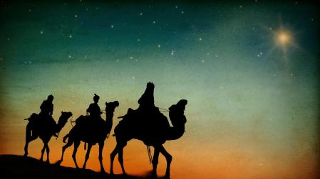 Los Reyes Magos siguiendo la estrella