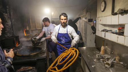 Celebración del 150 aniversario de la churrería La Mañueta en Pamplona.