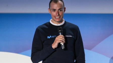 Enric Mas, durante la presentación de Movistar Team 2023