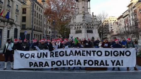 Concentración de policías forales este jueves en el Paseo de Sarasate