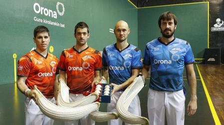 Los finalistas del Parejas de remonte: Larrañaga, Segurola, Goikoetxea V y Barrenetxea IV. Todos, guipuzcoanos