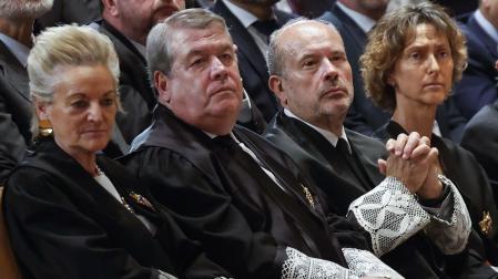 María Luisa Segoviano, César Tolosa, Juan Carlos Campo y Laura Díez, durante su toma de posesión como nuevos magistrados del Tribunal Constitucional
