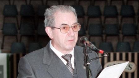 Javier Estabolite, presidente en funciones en 1998 de los donantes de sangre de Navarra