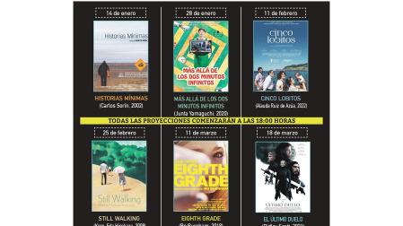 Cartel de als proyecciones del ciclo municipal CineTag del Ayuntamiento de Pamplona en la Casa de la Juventud.