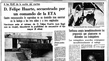 Portada de Diario de Navarra con la noticia del secuestro.