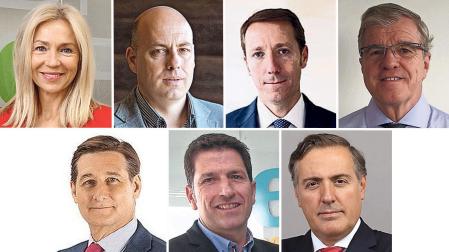María José Ballarín, consejera delegada de Obenasa; Santiago Osés, director de Planta Rockwool Caparroso; Michel Elizalde, CEO ACR Group; Jesús Ibáñez Solano, presidente de Avanco; Iñigo Eugui Martínez de Azagra, administrador Antonio Erro y Eugui; Iñaki Ecay, director gerente de Ecay Construcciones, y David Martínez, CEO de AEDAS Homes