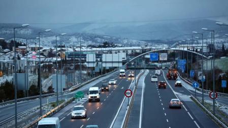 Nevada en la Autovía del Camino, cerca de Cizur