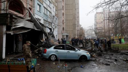 accidente de helicóptero en la región de Kiev