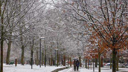 Nieve en Pamplona.