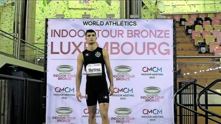 Asier Martínez en la presentación del CMC Indoor Meeting de Luxemburgo, su primera victoria del año.