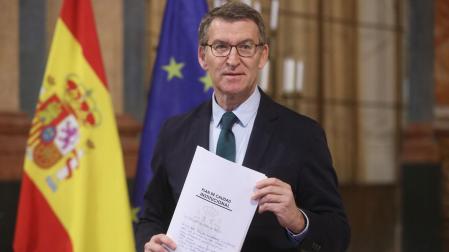 El líder del PP, Alberto Núñez Feijóo, ha presentado su plan de calidad institucional en Cádiz