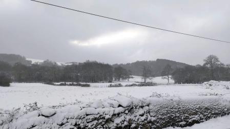 Nieve en Lantz este viernes por la mañana