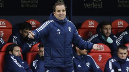 Jagoba Arrasate, en el partido Osasuna-Atlético de Madrid