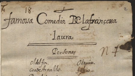 Primera página del manuscrito anónimo de La francesa Laura