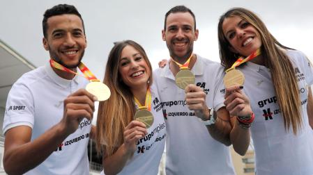 Kader Al Gham, Alicia Carrera, Javier Nagore y Maitane Melero, campeones de España en noviembre.	j.a. goñi
