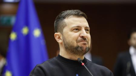 Volodomyr Zelensky en el Parlamento europeo