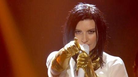 Laura Pausini, durante una actuación en 'La Voz', de Antena 3