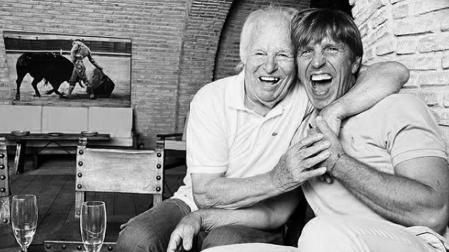 Manuel Benítez y Manuel Díaz, en la foto publicada por el hijo en su Instagram para dar a conocer el encuentro con el texto 'La foto de MI VIDA'