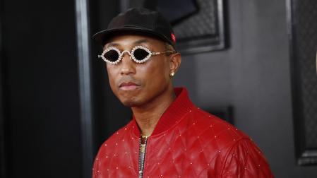 Pharrell Williams, a su llegada a los 65º Premios Grammy