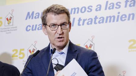 El presidente del Partido Popular, Alberto Núñez Feijóo, este miércoles