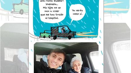 Ante Budimir junto a Mari Carmen Sierra Castillo, en la foto que se sacaron tras hacerle el favor.