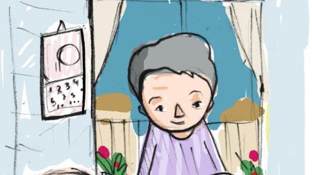 Cómic de Myriam Cameros que subió a su Instagram con el episodio que tuvo su madre, Mari Carmen Sierra Castillo, con el osasunista Ante Budimir.