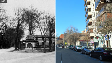 Comparativa de la avenida de Barañáin entre 1967 y 2023