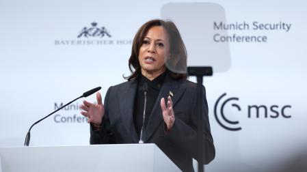 La vicepresidenta estadounidense Kamala Harris, en la conferencia de seguridad de Munich
