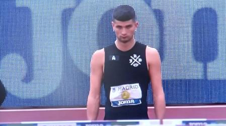 Asier Martínez, concentrado antes de comenzar la final