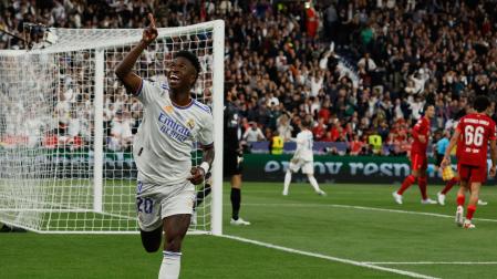 Vinicius celebra su gol en la final de la Champions contra el Liverpool