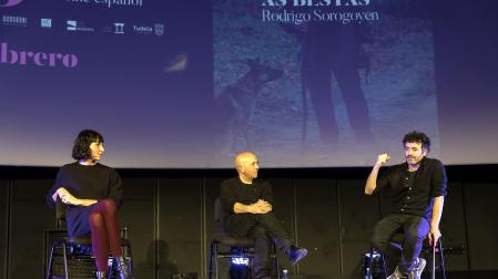 Imágenes de la presentación de la película As Bestas, en la 29 edición de la Muestra de Cine de Tudela.