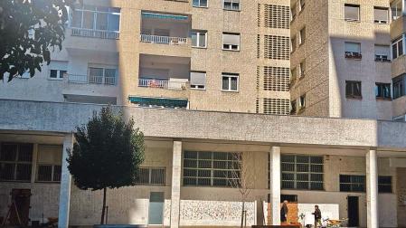Vista de las obras en el exterior de la bajera la semana pasada