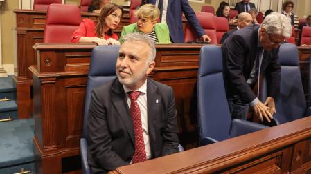 El presidente de Canarias, Ángel Víctor Torres, durante la primera jornada del 'Debate sobre el Estado de la Nacionalidad Canaria de 2023', en el Parlamento de Canaria