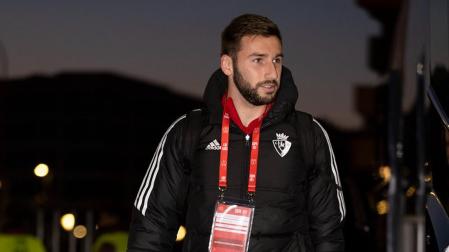Moncayola, a la llegada de Osasuna a El Sadar
