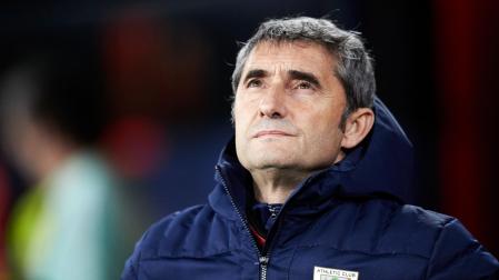 Ernesto Valverde, entrenador del Athletic, en El Sadar