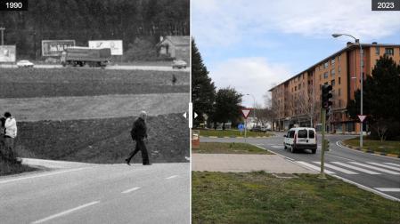 Antes y después de la variante de Burlada