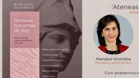 La periodista de Diario de Navarra Mariluz Vicondoa presenta hoy en Peralta, su libro 'Ateneas navarras de hoy', junto con Yolanda Falcón, directora general de Falcón Electrónica y Premio Navarra Empresarial 2023, además de una de las protagonistas ‘Ateneas’ del libro,