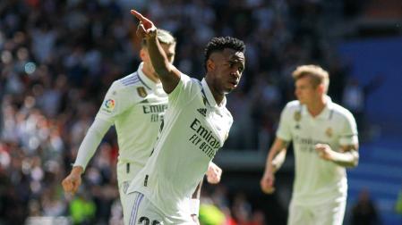Vinicius celebra su gol ante el Espanyol