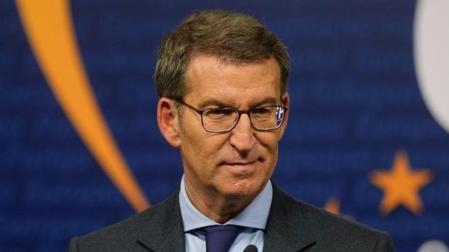 El líder del PP, Alberto Núñez Feijóo, comparece ante los medios tras la reunión del Partido Popular Europeo (PPE) en Bruselas